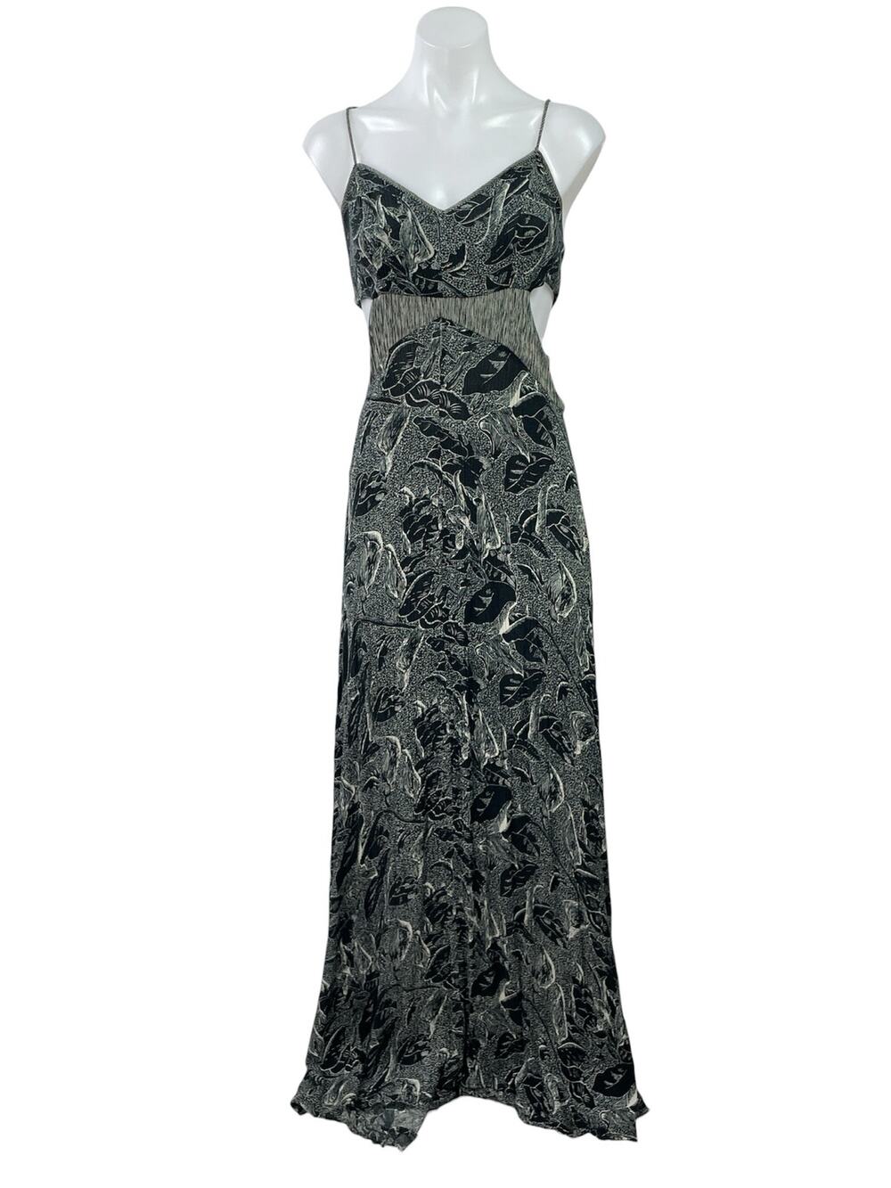 Urban Outfitters Ecote Shipwreck Cutout Black Sleeveless V Neck Maxi Dress Sz M